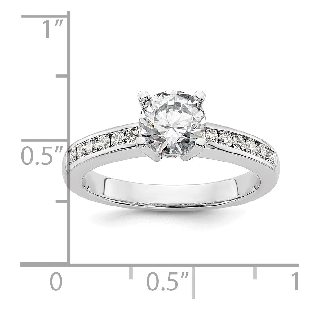 14K Weißgold Verlobungsring mit simulierten Diamanten