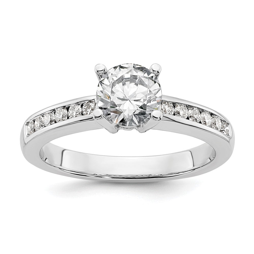 14K Weißgold Verlobungsring mit simulierten Diamanten