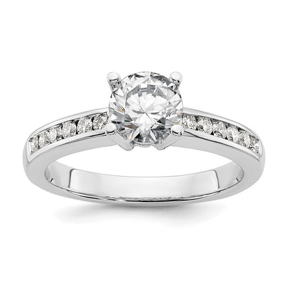 14K Weißgold Verlobungsring mit simulierten Diamanten