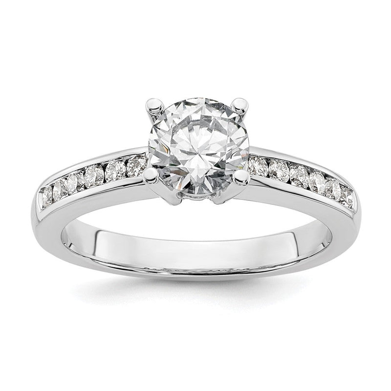 14K Weißgold Verlobungsring mit simulierten Diamanten