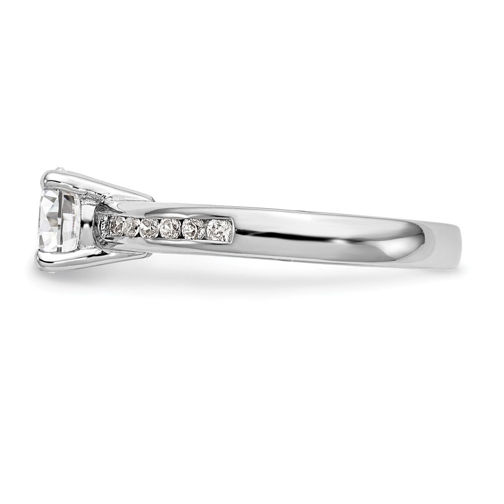 14K Weißgold Verlobungsring mit simulierten Diamanten