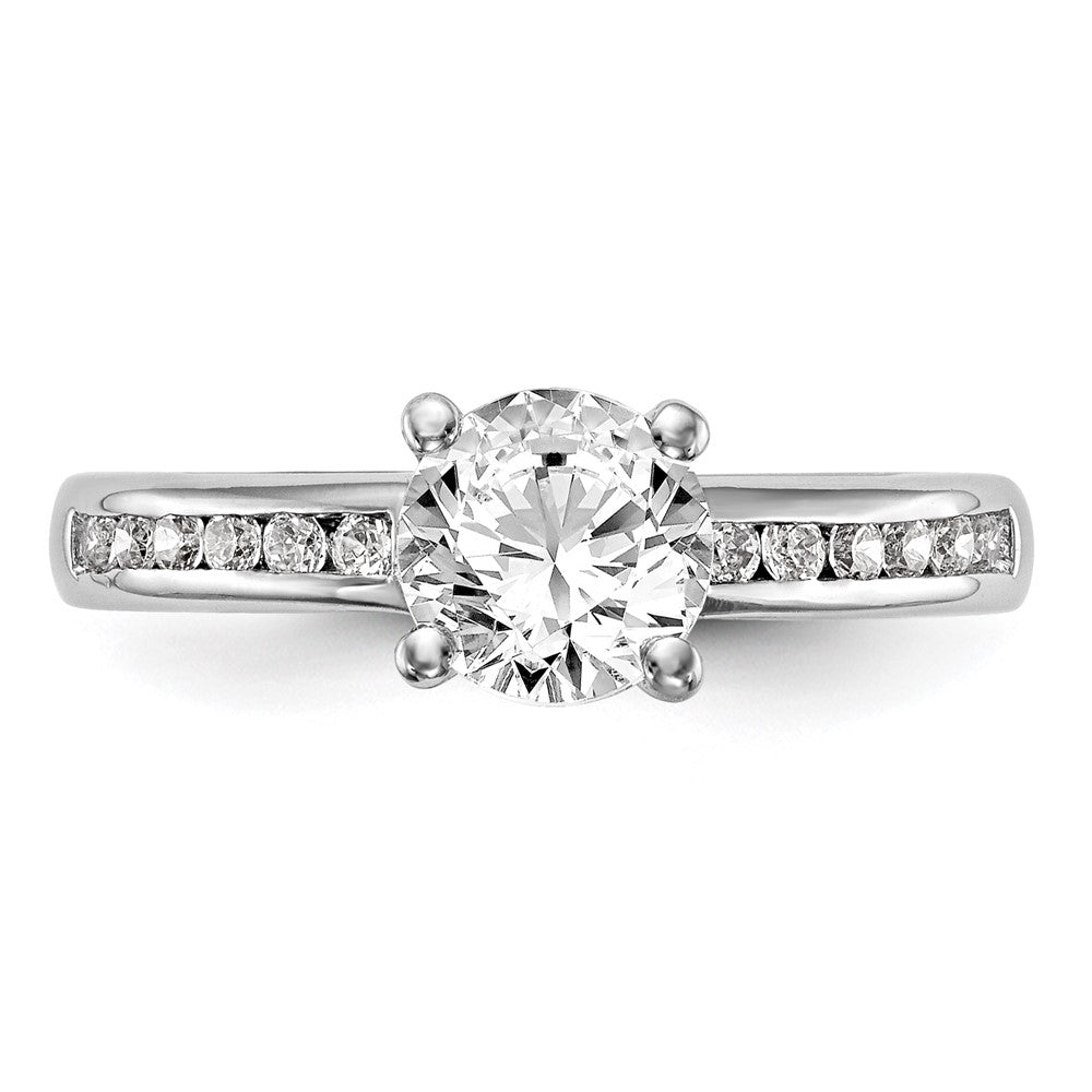 14K Weißgold Verlobungsring mit simulierten Diamanten