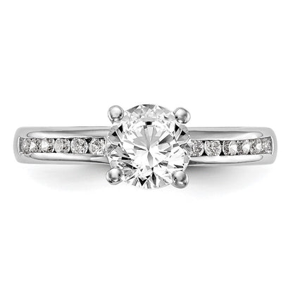 14K Weißgold Verlobungsring mit simulierten Diamanten