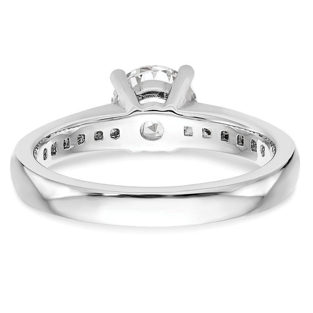 14K Weißgold Verlobungsring mit simulierten Diamanten