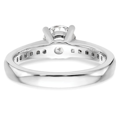 14K Weißgold Verlobungsring mit simulierten Diamanten