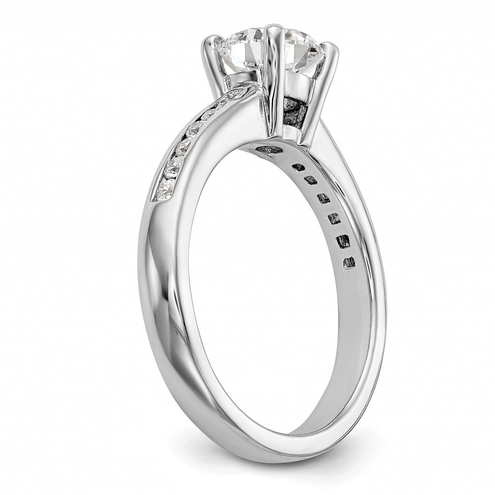 14K Weißgold Verlobungsring mit simulierten Diamanten