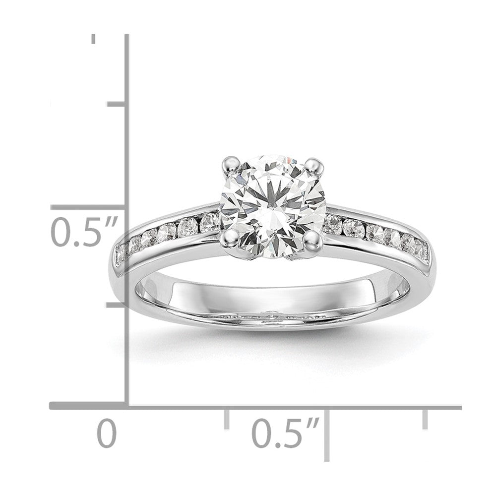 14K Weißgold Verlobungsring mit simulierten Diamanten
