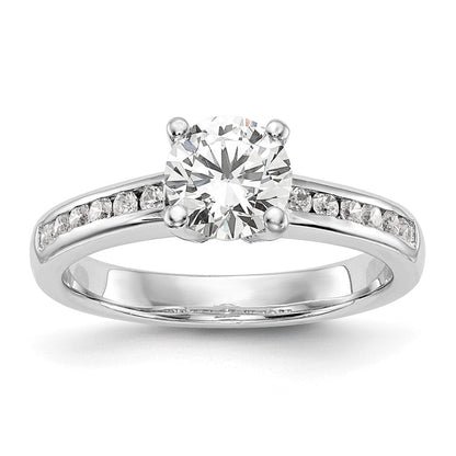 14K Weißgold Verlobungsring mit simulierten Diamanten