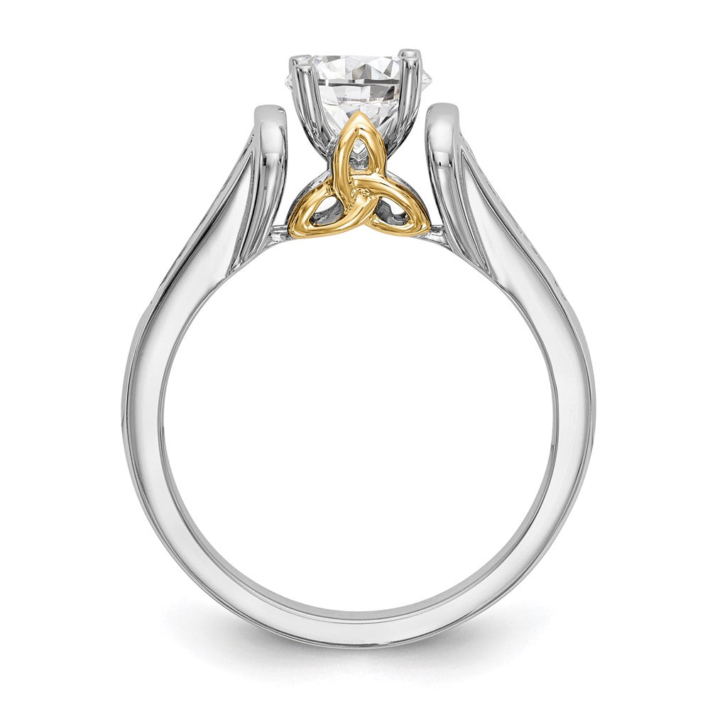 14K Two-Tone Lab Grown Diamant VS/SI FGH Peg Set Semi-mount Verlobungsring