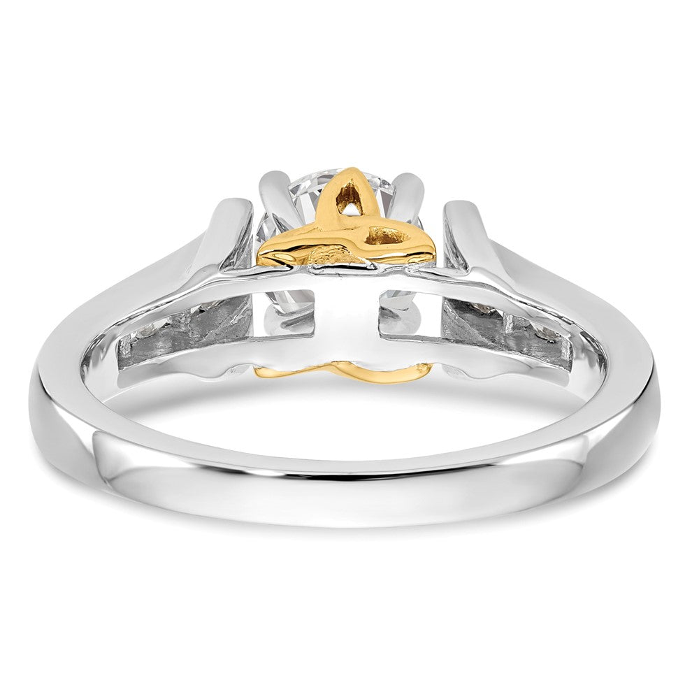 14K Two-Tone Lab Grown Diamant VS/SI FGH Peg Set Semi-mount Verlobungsring