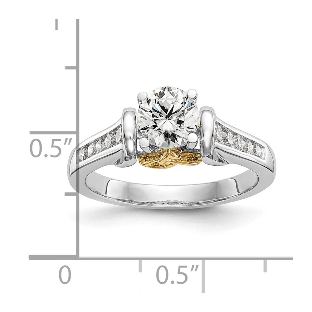 14K Two-Tone Lab Grown Diamant VS/SI FGH Peg Set Semi-mount Verlobungsring
