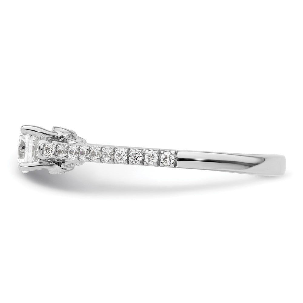 14K Weißgold Verlobungsring mit simuliertem Diamanten