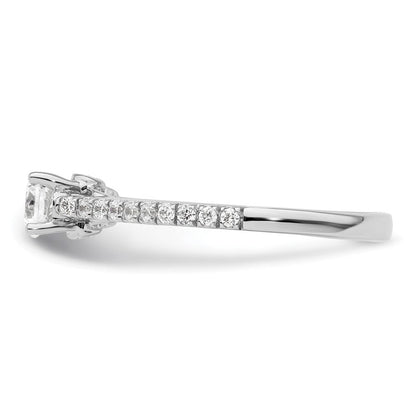 14K Weißgold Verlobungsring mit simuliertem Diamanten