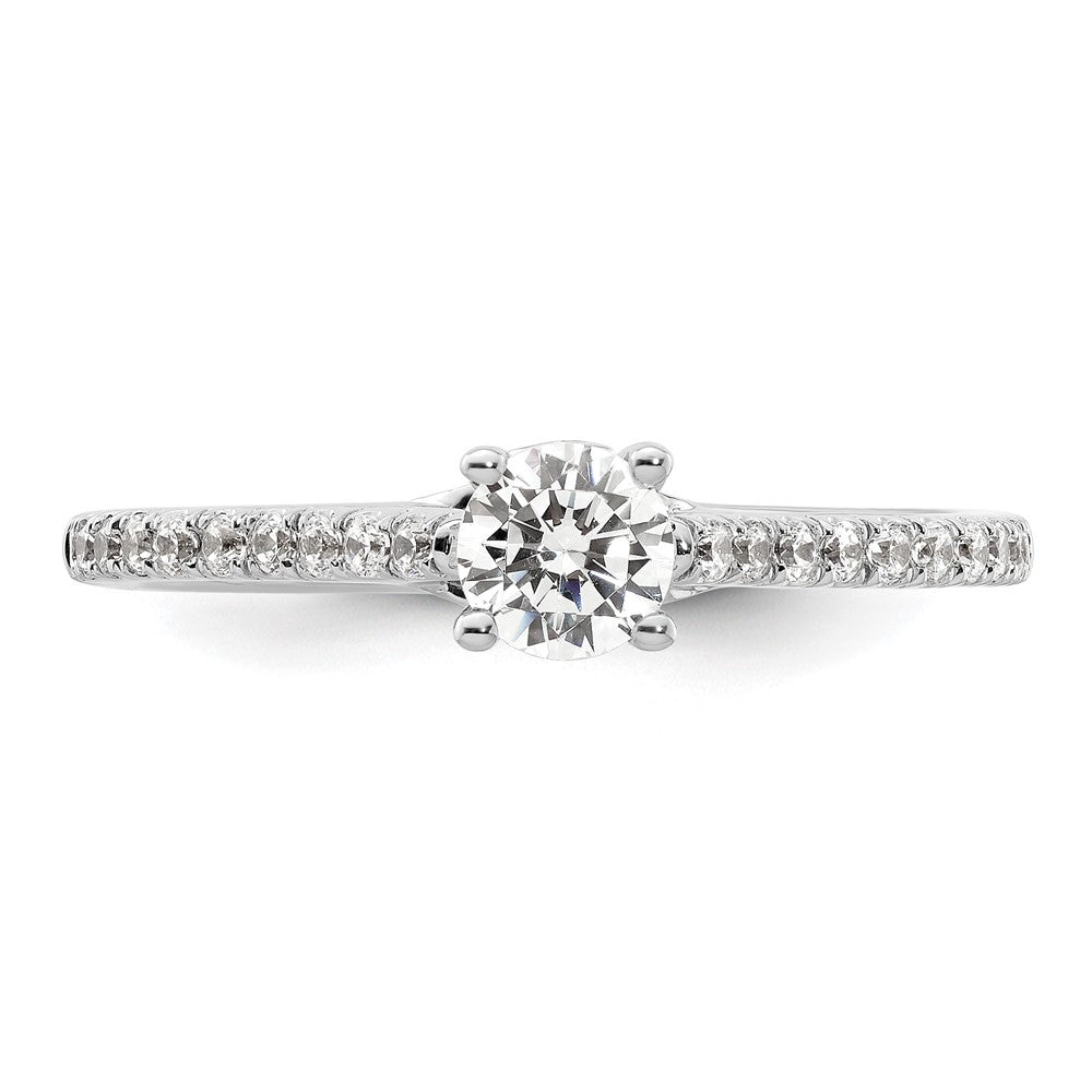 14K Weißgold Verlobungsring mit simuliertem Diamanten