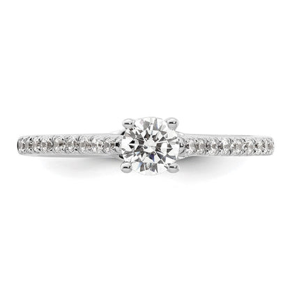 14K Weißgold Verlobungsring mit simuliertem Diamanten
