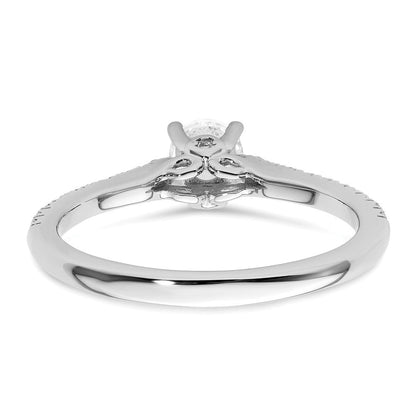 14K Weißgold Verlobungsring mit simuliertem Diamanten