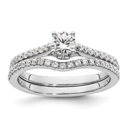 14K Weißgold Verlobungsring mit simuliertem Diamanten