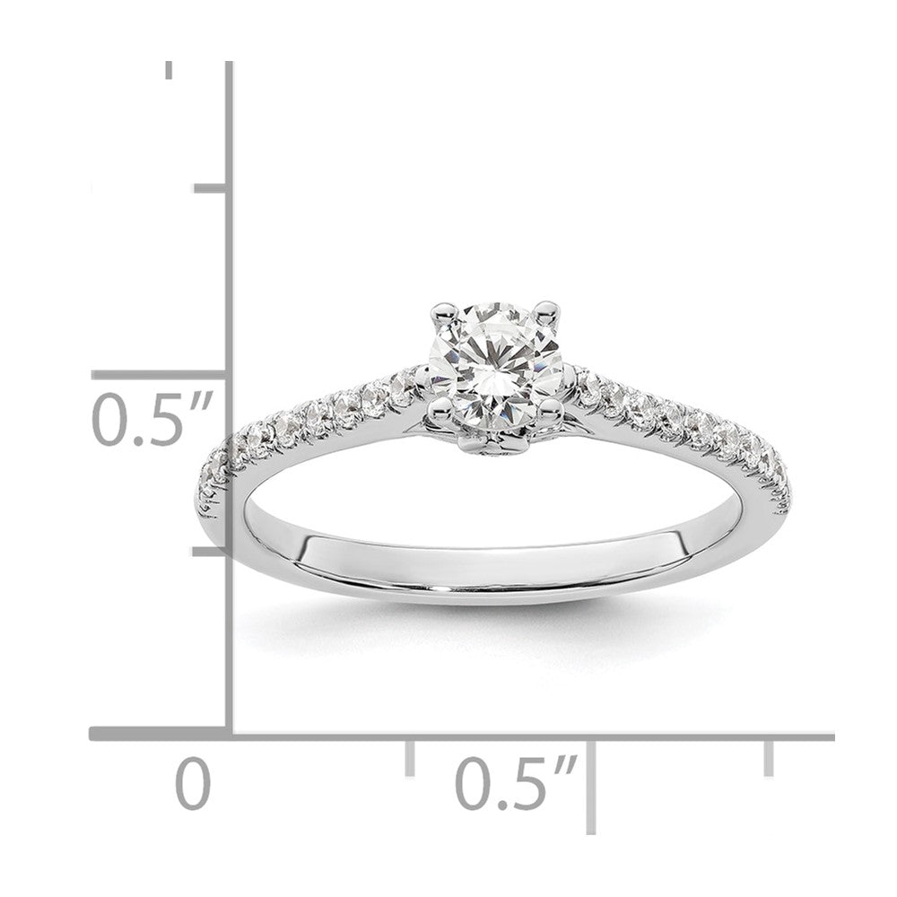 14K Weißgold Verlobungsring mit simuliertem Diamanten