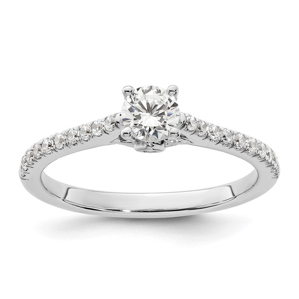 14K Weißgold Verlobungsring mit simuliertem Diamanten
