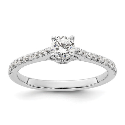 14K Weißgold Verlobungsring mit simuliertem Diamanten