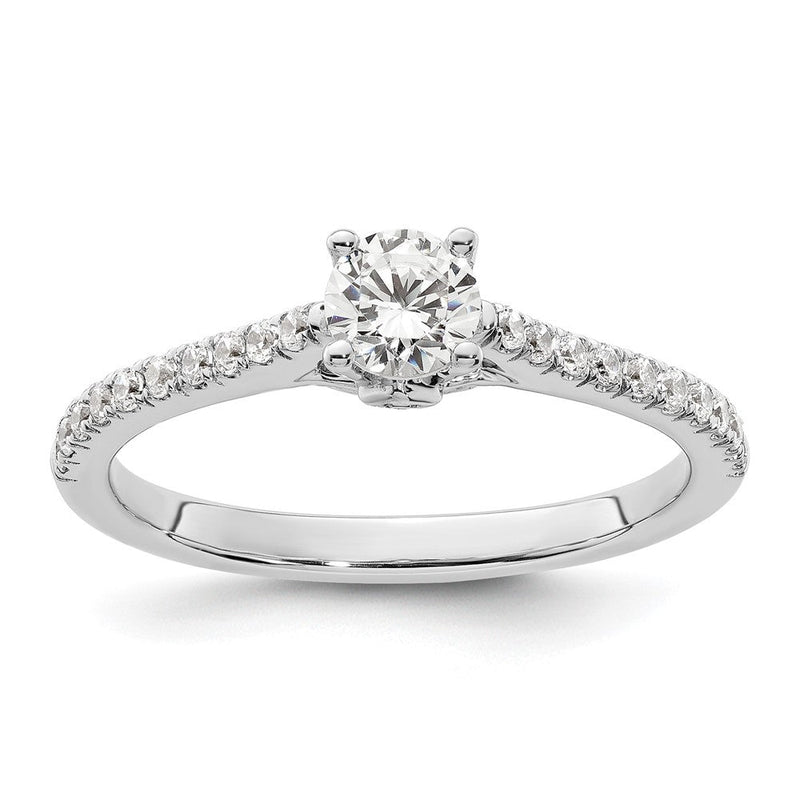 14K Weißgold Verlobungsring mit simuliertem Diamanten