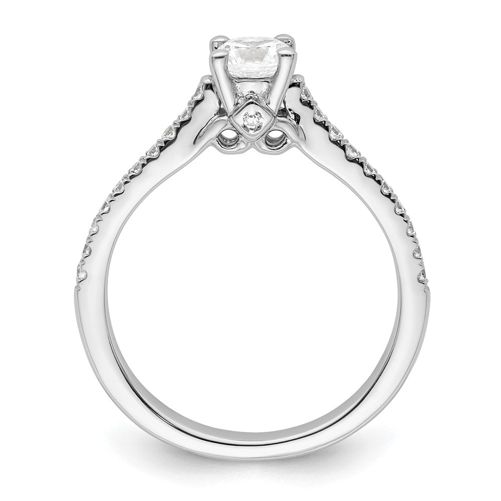 14K Weißgold Verlobungsring mit simuliertem Diamanten