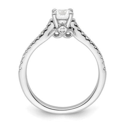 14K Weißgold Verlobungsring mit simuliertem Diamanten