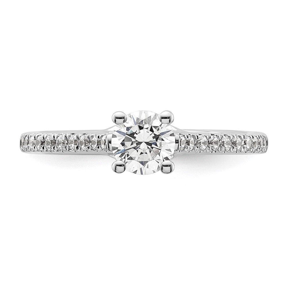 14K Weißgold Verlobungsring mit simuliertem Diamanten