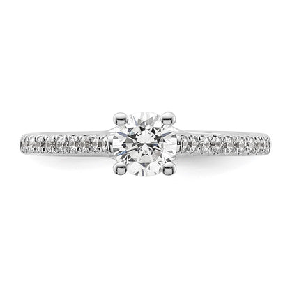 14K Weißgold Verlobungsring mit simuliertem Diamanten