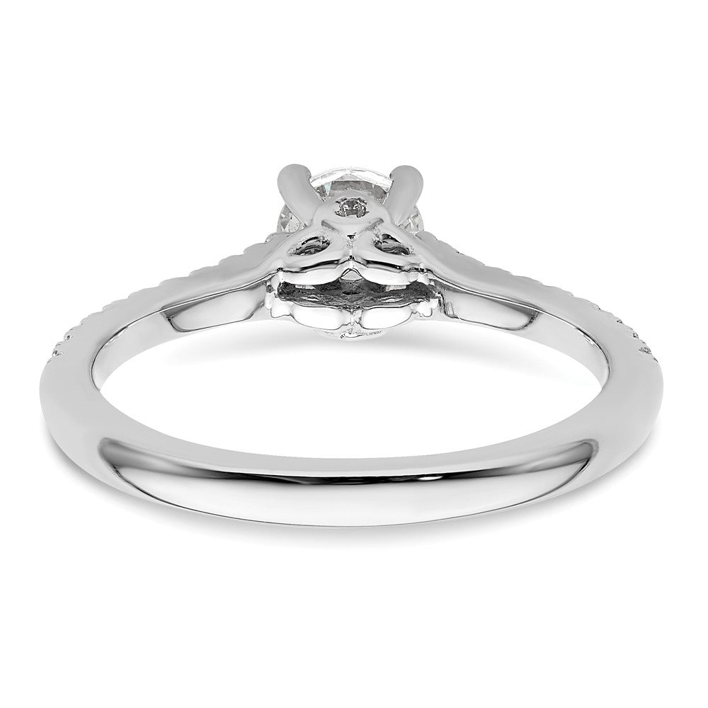 14K Weißgold Verlobungsring mit simuliertem Diamanten