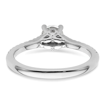 14K Weißgold Verlobungsring mit simuliertem Diamanten