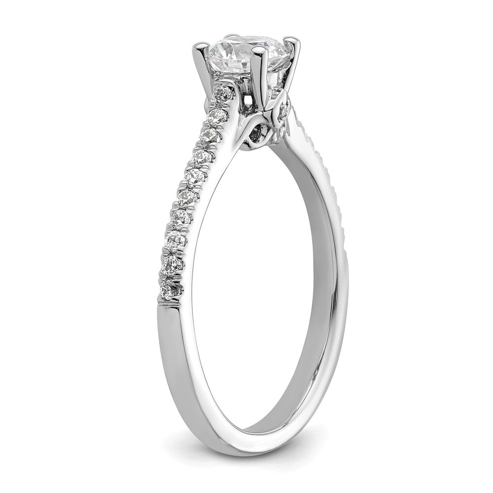 14K Weißgold Verlobungsring mit simuliertem Diamanten