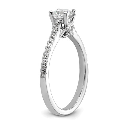 14K Weißgold Verlobungsring mit simuliertem Diamanten