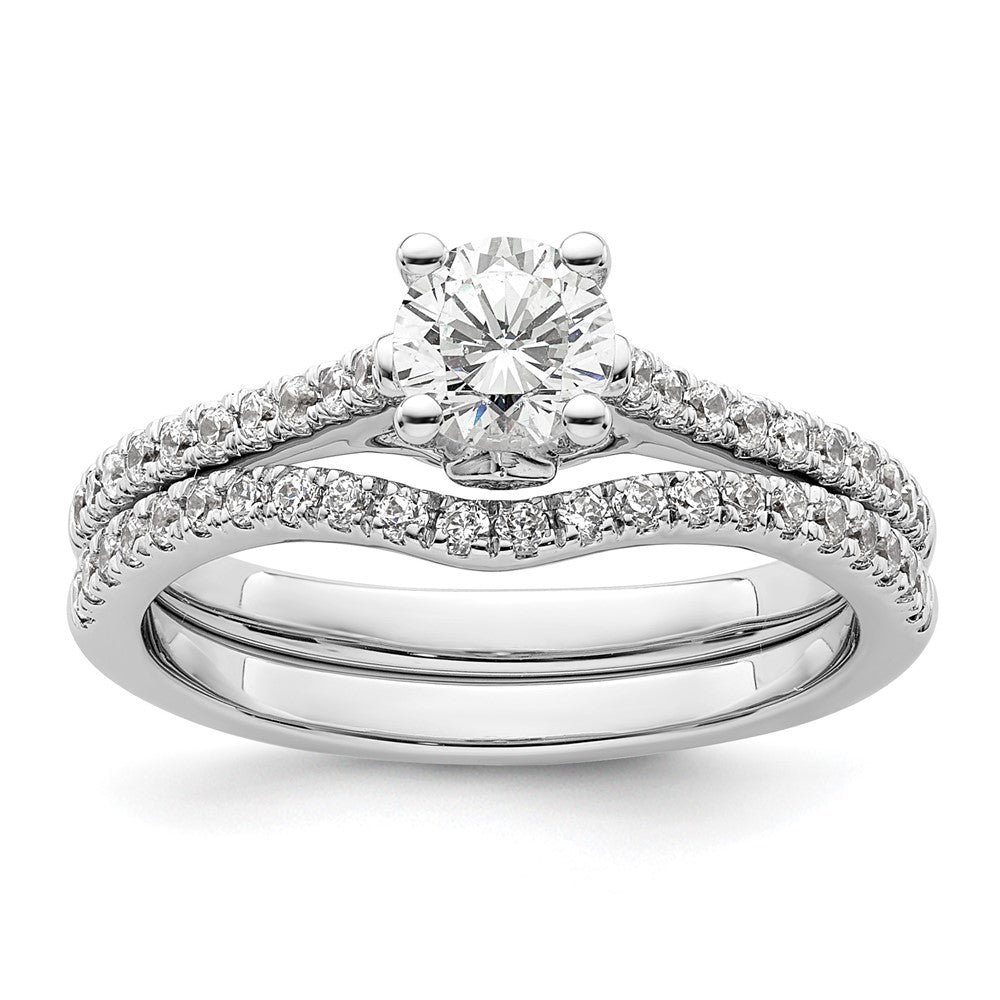 14K Weißgold Verlobungsring mit simuliertem Diamanten