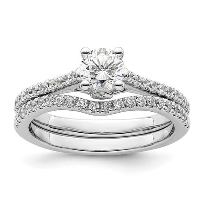 14K Weißgold Verlobungsring mit simuliertem Diamanten