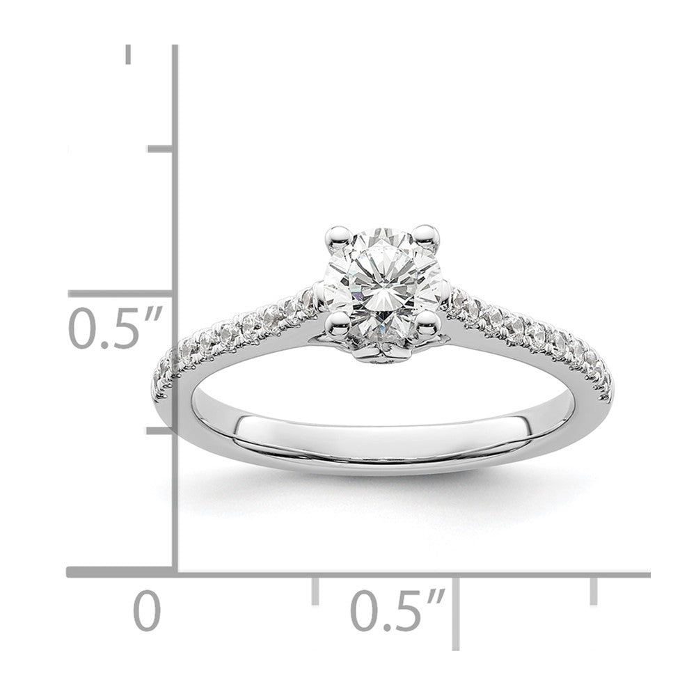 14K Weißgold Verlobungsring mit simuliertem Diamanten