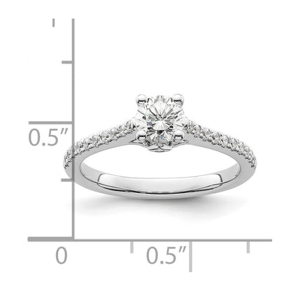 14K Weißgold Verlobungsring mit simuliertem Diamanten