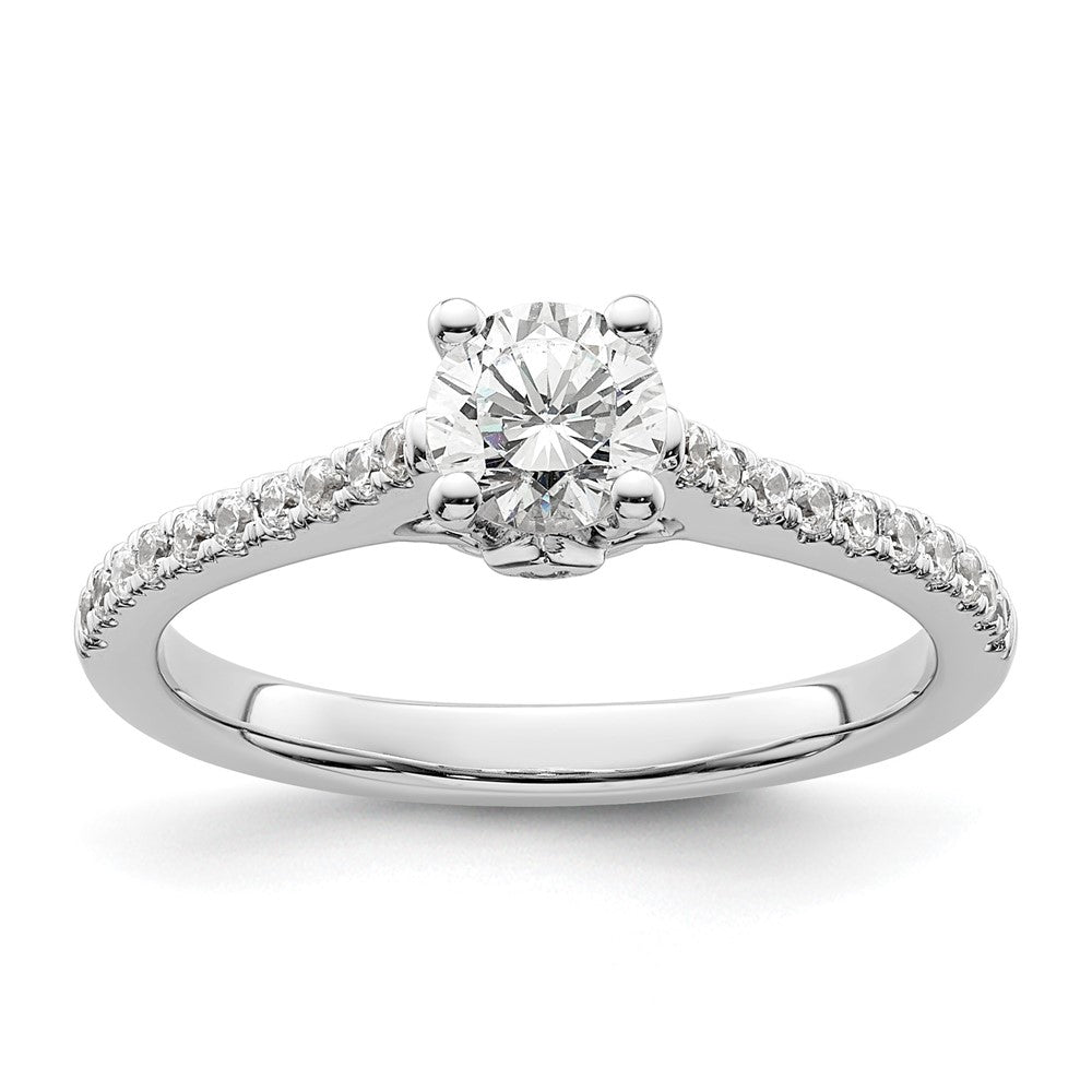 14K Weißgold Verlobungsring mit simuliertem Diamanten