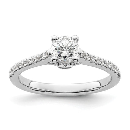 14K Weißgold Verlobungsring mit simuliertem Diamanten