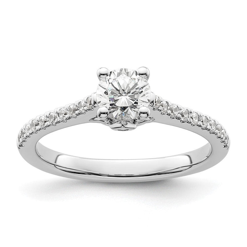 14K Weißgold Verlobungsring mit simuliertem Diamanten