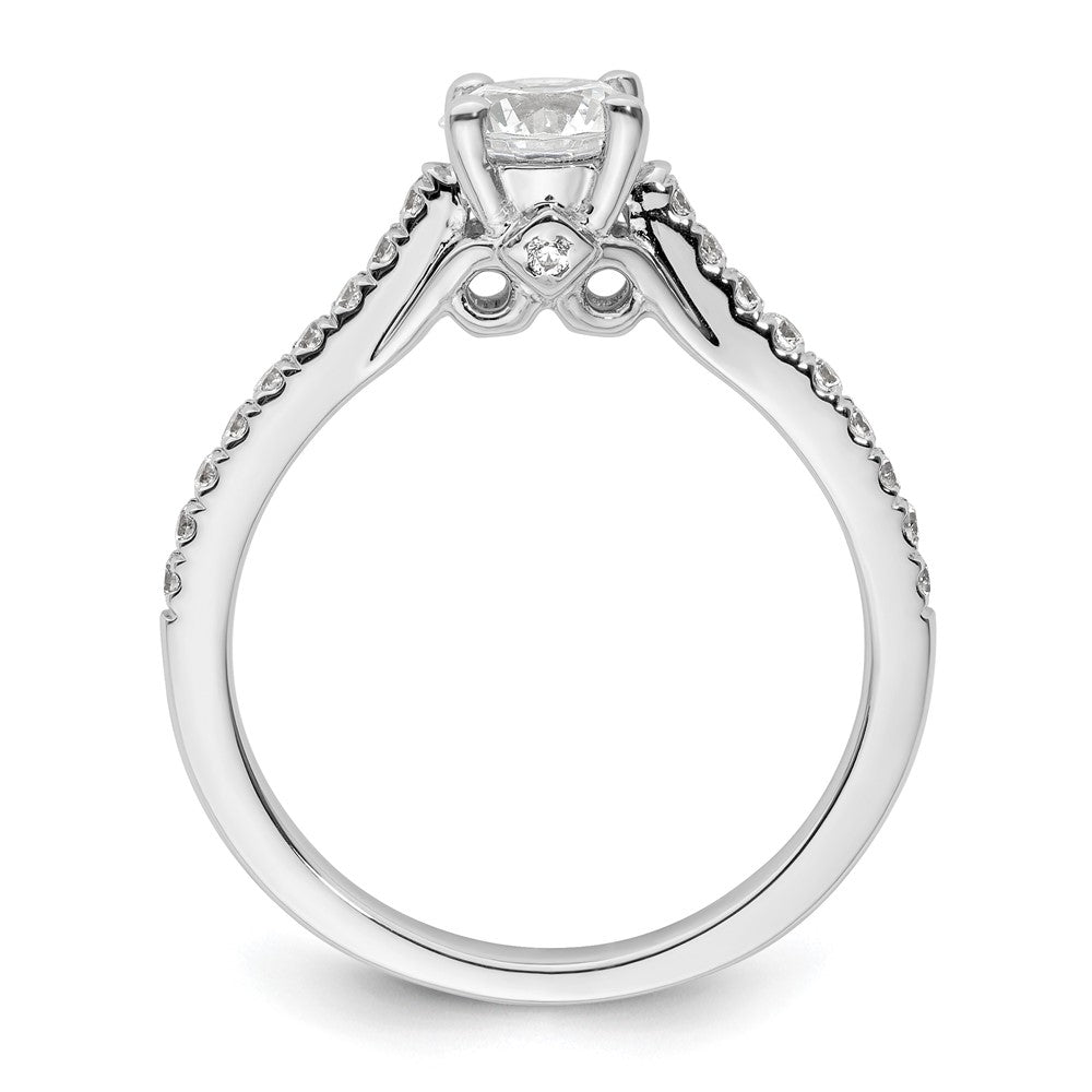 14K Weißgold Verlobungsring mit simuliertem Diamant
