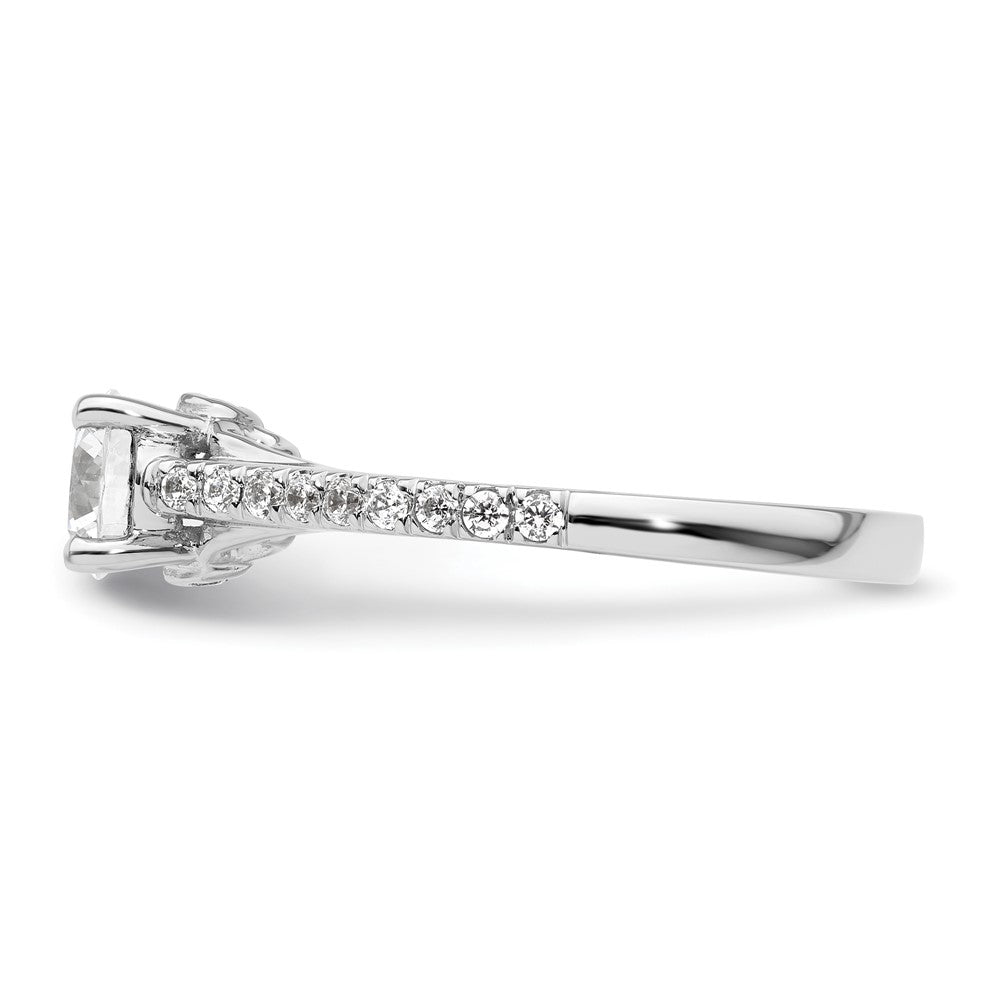 14K Weißgold Verlobungsring mit simuliertem Diamant