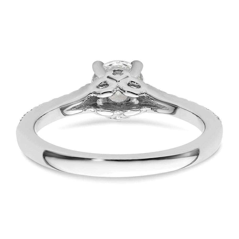 14K Weißgold Verlobungsring mit 0,75 ct. rundem Center-Laborgezüchtetem Diamant und 0,25 ct. Laborgezüchteten Diamanten VS/SI+ G+