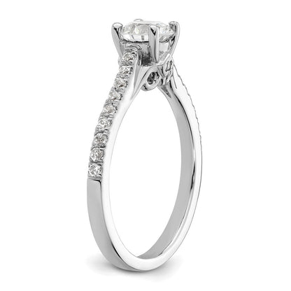 14K Weißgold Verlobungsring mit simuliertem Diamant