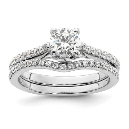 14K Weißgold Verlobungsring mit simuliertem Diamant