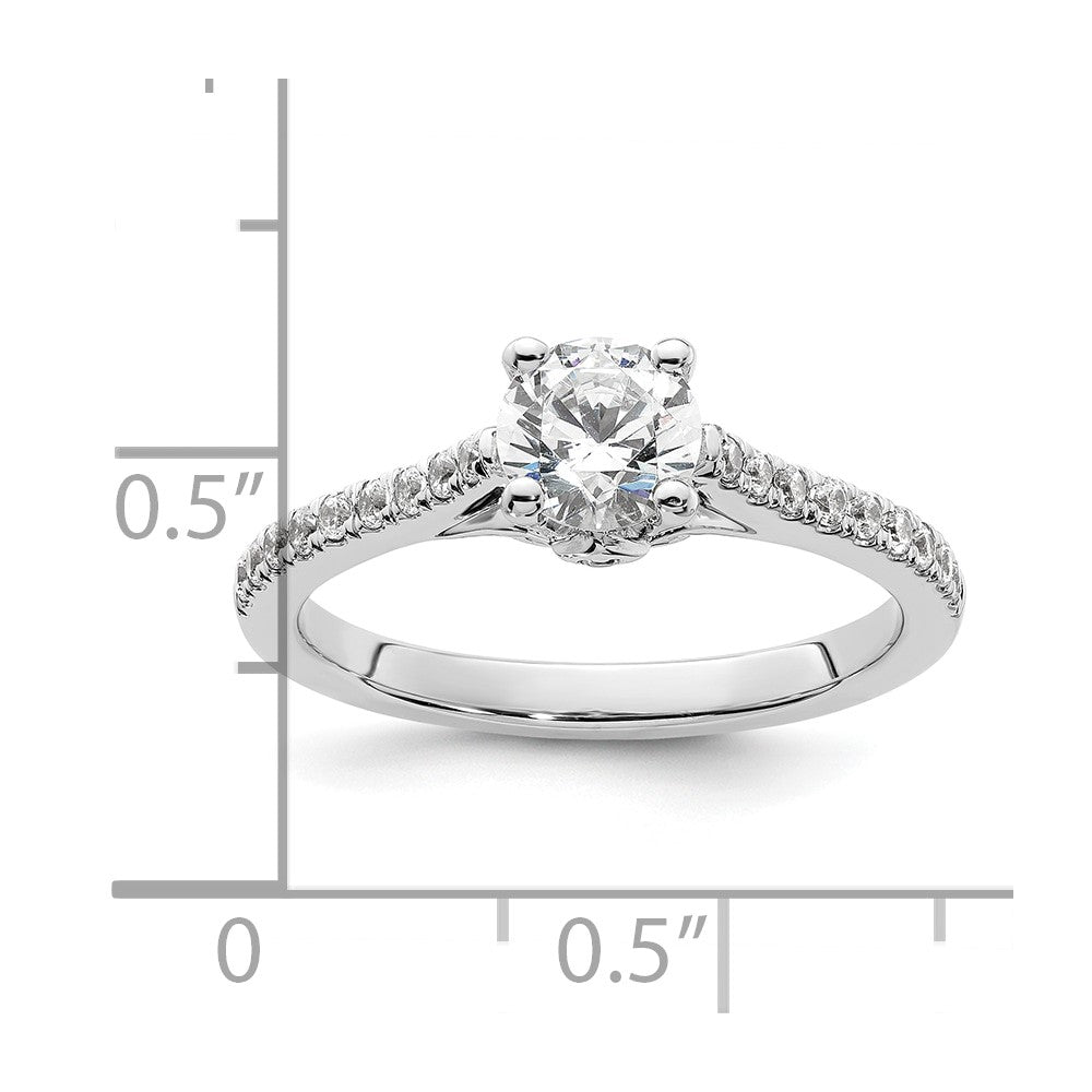 14K Weißgold Verlobungsring mit simuliertem Diamant