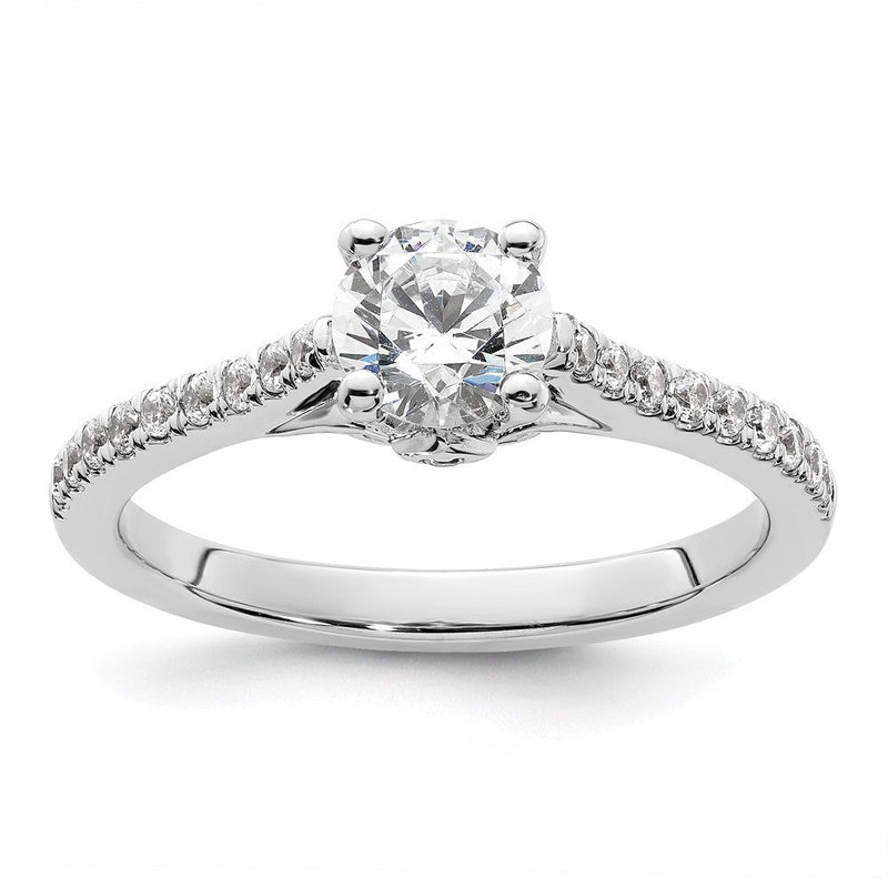 14K Weißgold Verlobungsring mit simuliertem Diamant