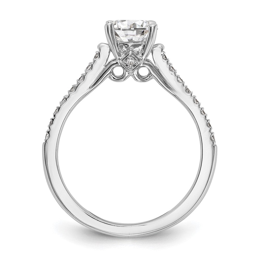 14K Weißgold-Verlobungsring mit simulierten Diamanten