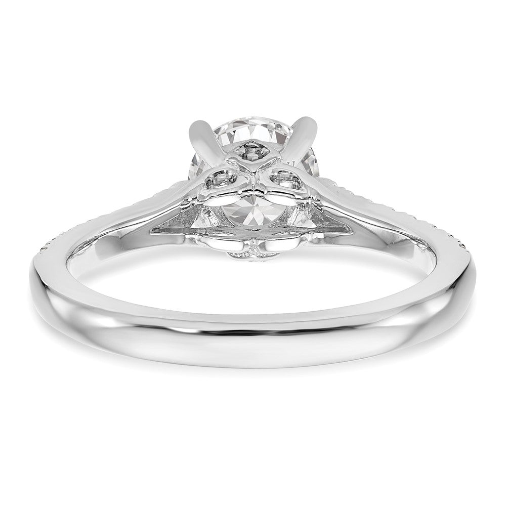 14K Weißgold-Verlobungsring mit simulierten Diamanten