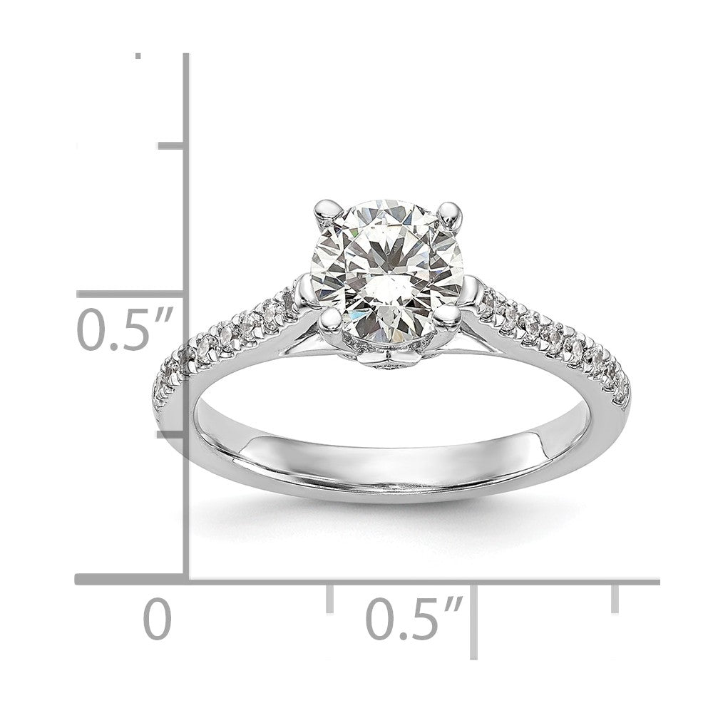 14K Weißgold-Verlobungsring mit simulierten Diamanten